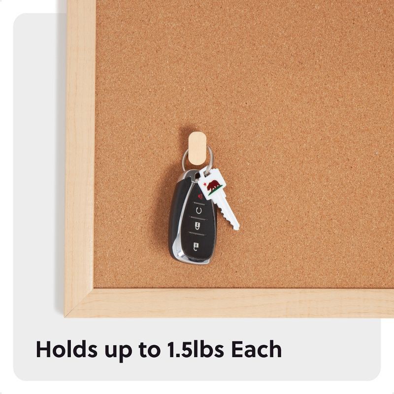 slide 6 of 6, U Brands 6ct Wood Hook Push Pins, 6 ct
