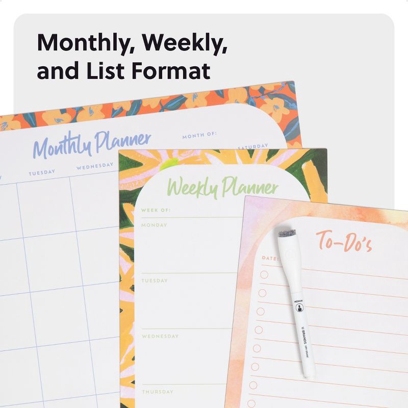 slide 5 of 6, U Brands 4pc Vinyl Magnetic Planner Set Artist Touch, 4 ct