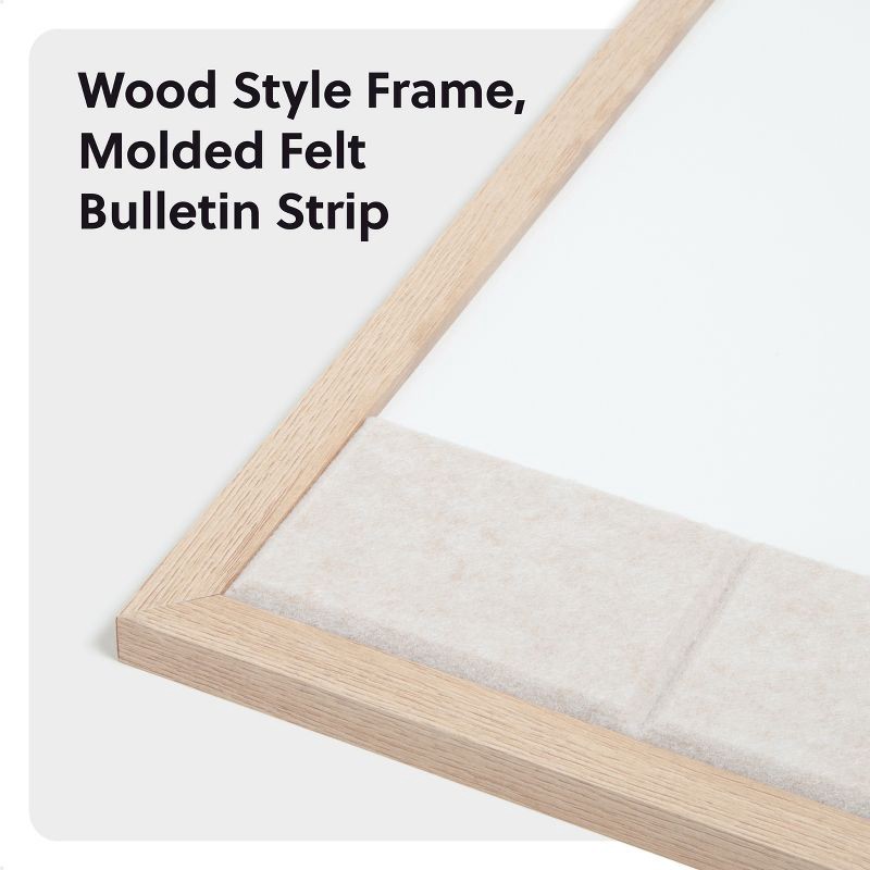 slide 5 of 6, U Brands 17"x23" Thin MDF Frame Dry Erase Combo with Molded Felt Bulletin Value Pack Natural/Beige, 1 ct