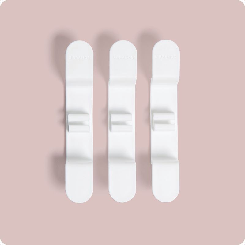 slide 3 of 6, U Brands 3ct Cable Wrap Hooks White, 3 ct