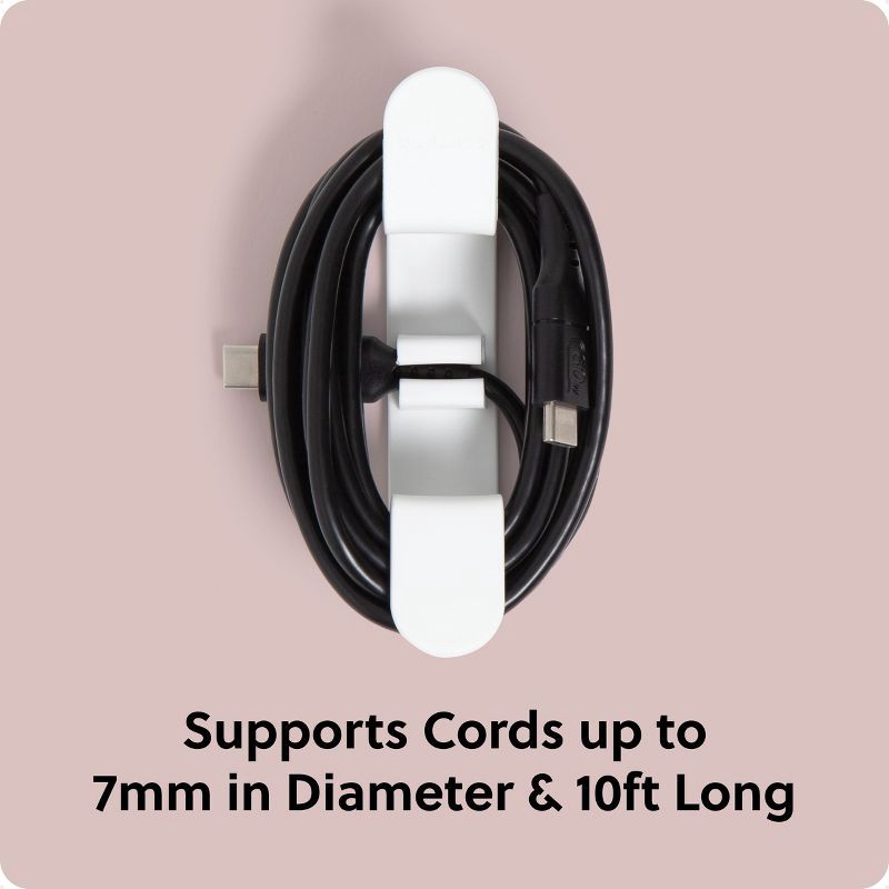 slide 4 of 6, U Brands 3ct Cable Wrap Hooks White, 3 ct