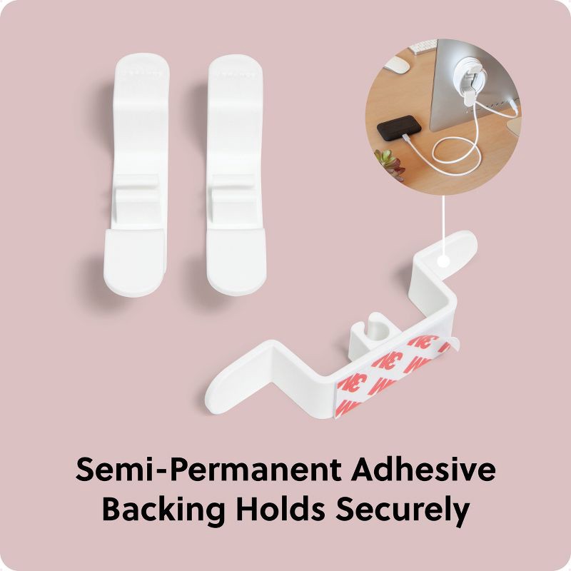 slide 5 of 6, U Brands 3ct Cable Wrap Hooks White, 3 ct