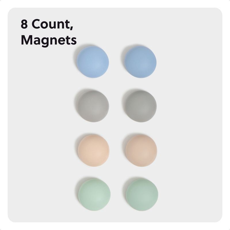 slide 3 of 6, U Brands 8ct Soft Touch Pebble Magnets Cool Neutrals, 8 ct