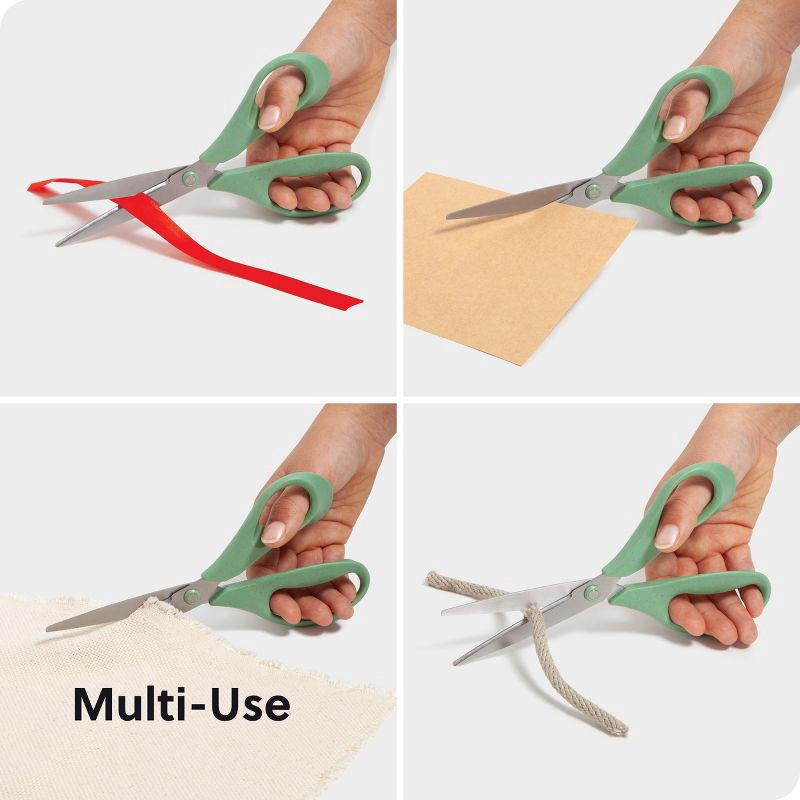 slide 6 of 6, U Brands 8" U-Eco Stainless Steel Ergonomic Scissors Grass, 1 ct