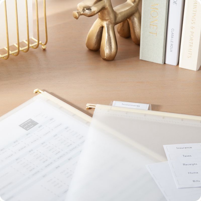 slide 2 of 6, U Brands 5ct Frosted Poly Hanging File Folder with Gold Rods, 5 ct