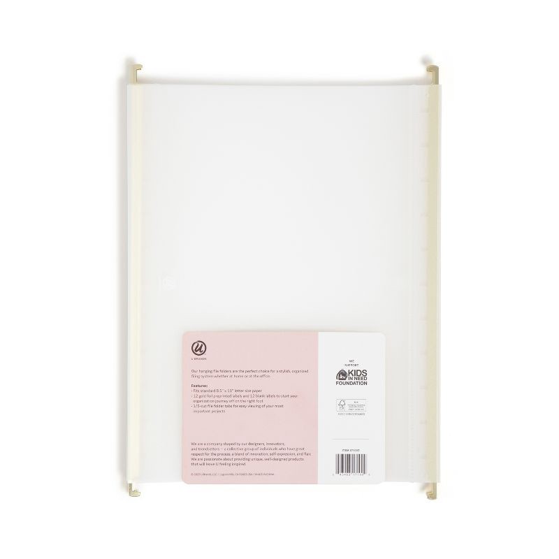 slide 4 of 6, U Brands 5ct Frosted Poly Hanging File Folder with Gold Rods, 5 ct