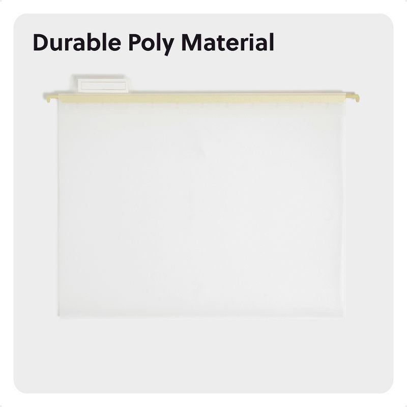 slide 6 of 6, U Brands 5ct Frosted Poly Hanging File Folder with Gold Rods, 5 ct