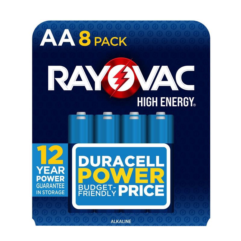 slide 1 of 8, Rayovac High Energy AA Batteries 8pk - Alkaline Battery: Household, 1.5 Voltage, 8 ct