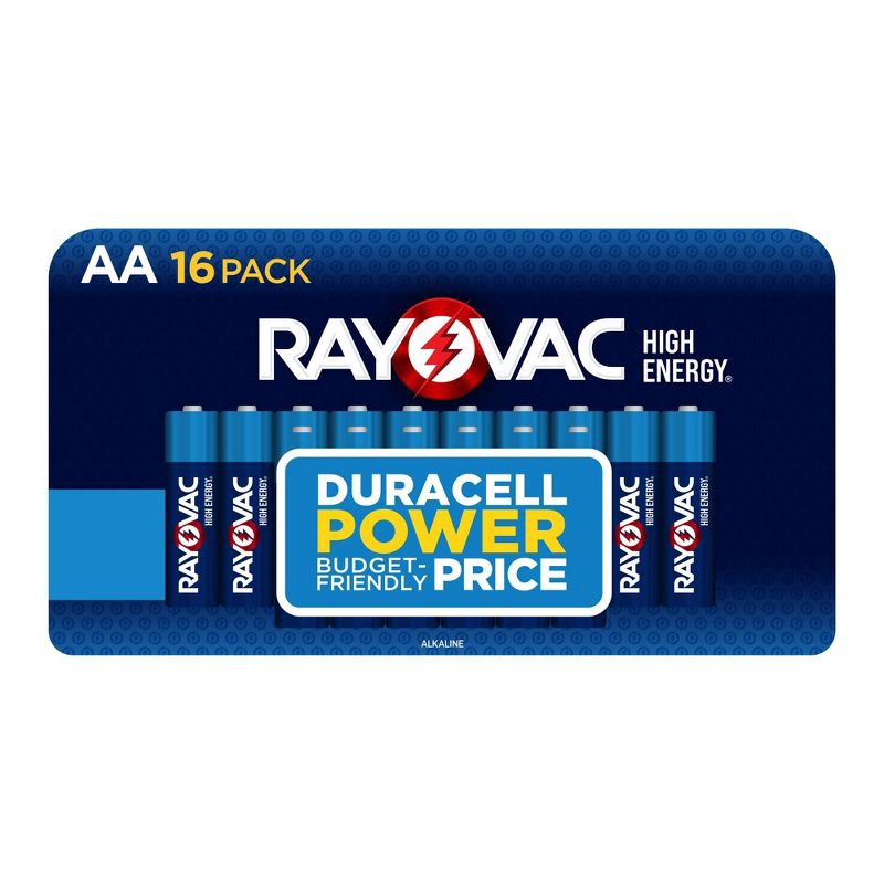 slide 1 of 8, Rayovac High Energy AA Batteries 16pk - Alkaline Battery: Single-Use, 1.5V, Household Batteries, 16 ct