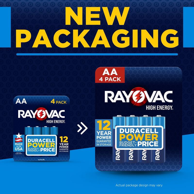 slide 8 of 8, Rayovac High Energy AA Batteries 16pk - Alkaline Battery: Single-Use, 1.5V, Household Batteries, 16 ct