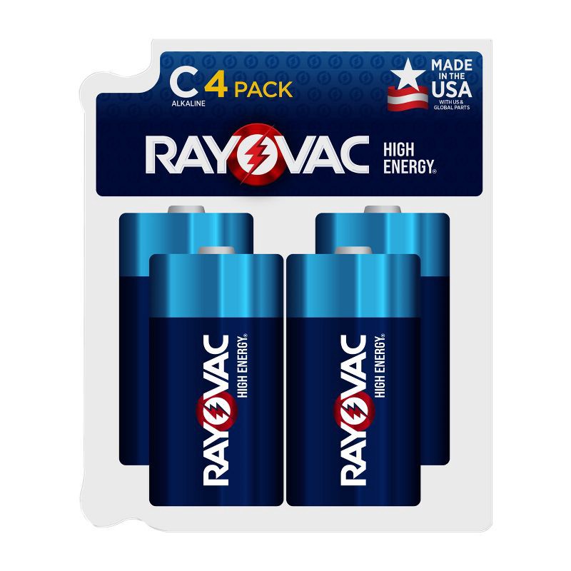 slide 1 of 7, Rayovac High Energy C Batteries 4pk - Alkaline Battery: 1.5V Single-Use Household, 4 ct