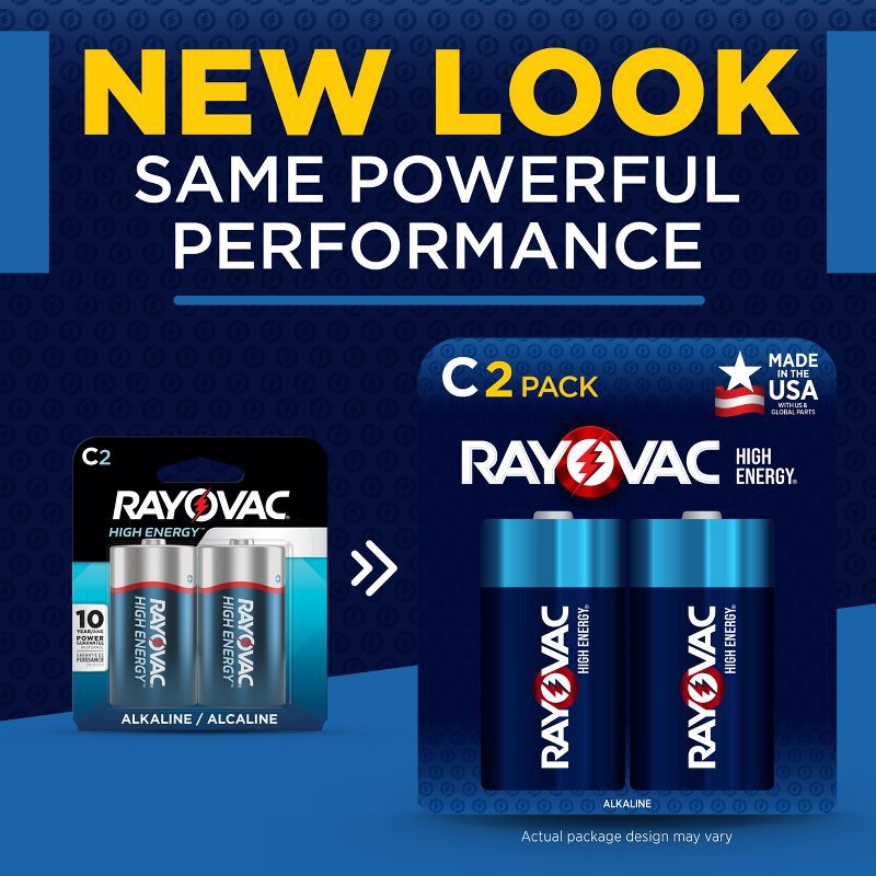 slide 7 of 7, Rayovac High Energy C Batteries 4pk - Alkaline Battery: 1.5V Single-Use Household, 4 ct