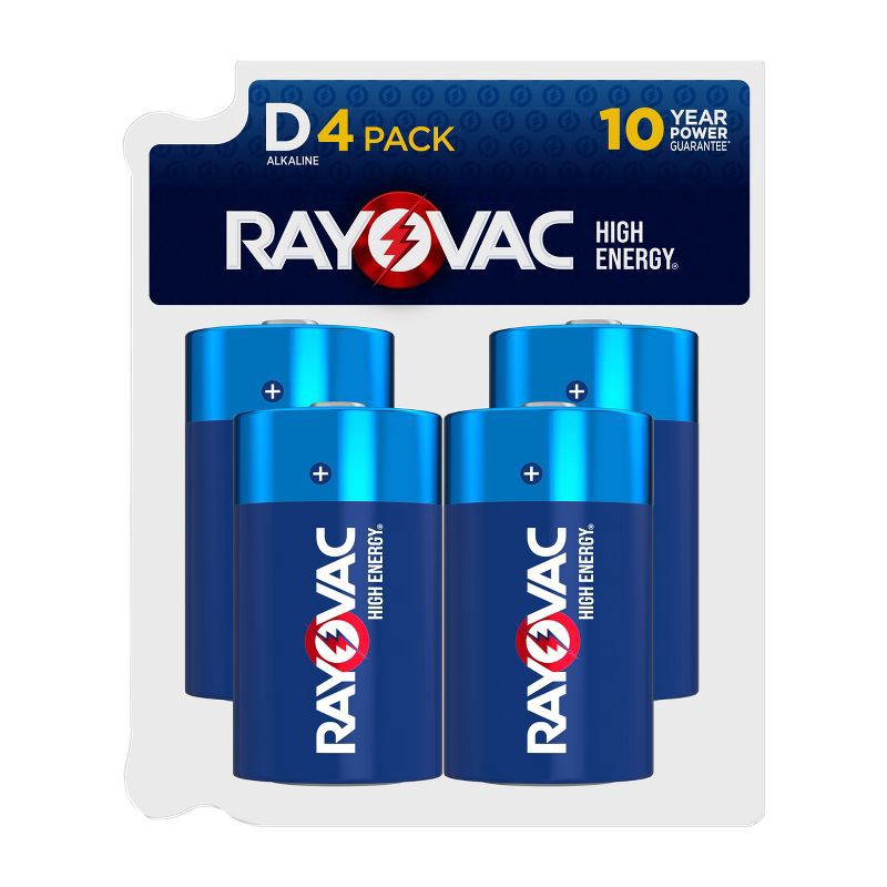 slide 1 of 6, Rayovac High Energy D Batteries 4pk - Alkaline Battery: Household Single-Use, 4 ct