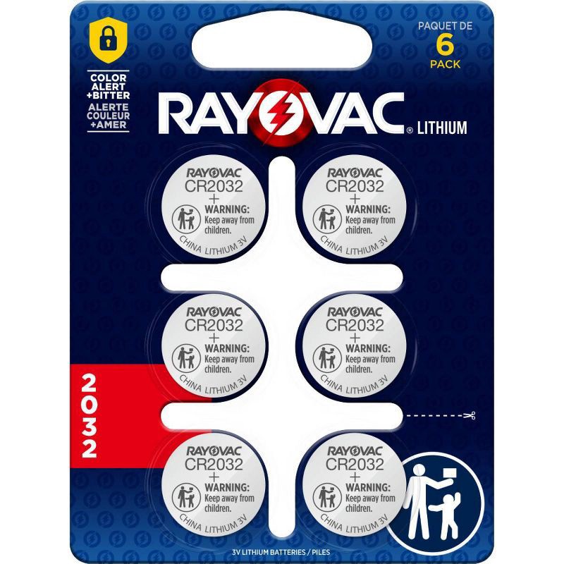 slide 1 of 7, Rayovac CR2032 Batteries 6pk - Lithium Coin Battery, 6 ct