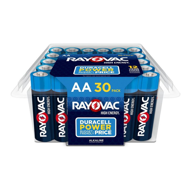 slide 1 of 8, Rayovac High Energy AA Batteries 30pk - Alkaline Battery: Household Use, 1.5V, Non-Rechargeable, 30 ct
