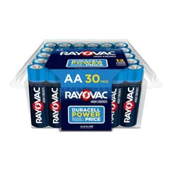 Rayovac High Energy AA Batteries 30pk - Alkaline Battery: Household Use, 1.5V, Non-Rechargeable