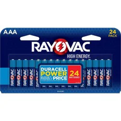 Rayovac High Energy AAA Batteries 24pk - Alkaline Battery: Household Single-Use, 1.5V