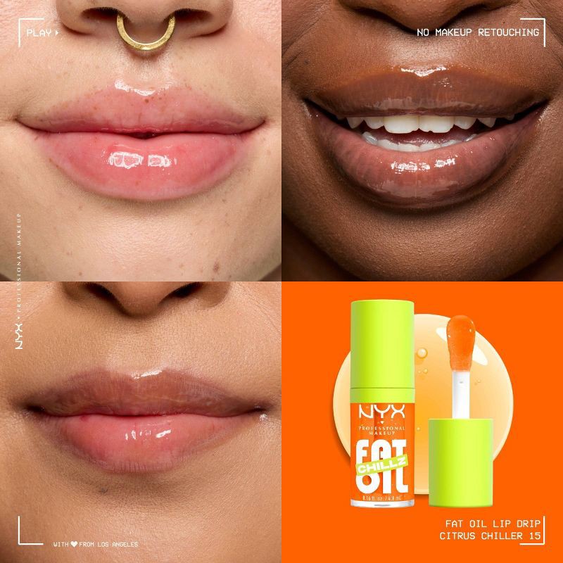 slide 3 of 8, NYX Professional Makeup Fat Oil Lip Drip Lip Gloss - Citrus Chiller - 0.16 fl oz, 0.16 fl oz