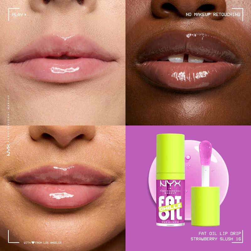 slide 3 of 7, NYX Professional Makeup Fat Oil Lip Drip Lip Gloss - Strawberry Slush - 0.16 fl oz, 0.16 fl oz
