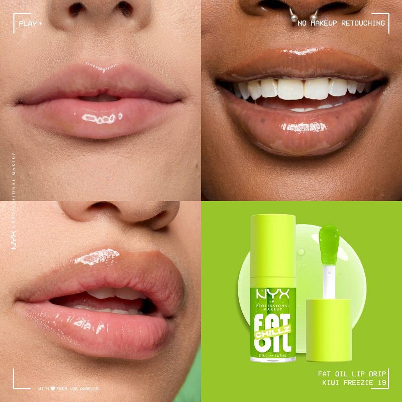 slide 3 of 9, NYX Professional Makeup Fat Oil Lip Drip Lip Gloss - Kiwi Freezie - 0.16 fl oz, 0.16 fl oz
