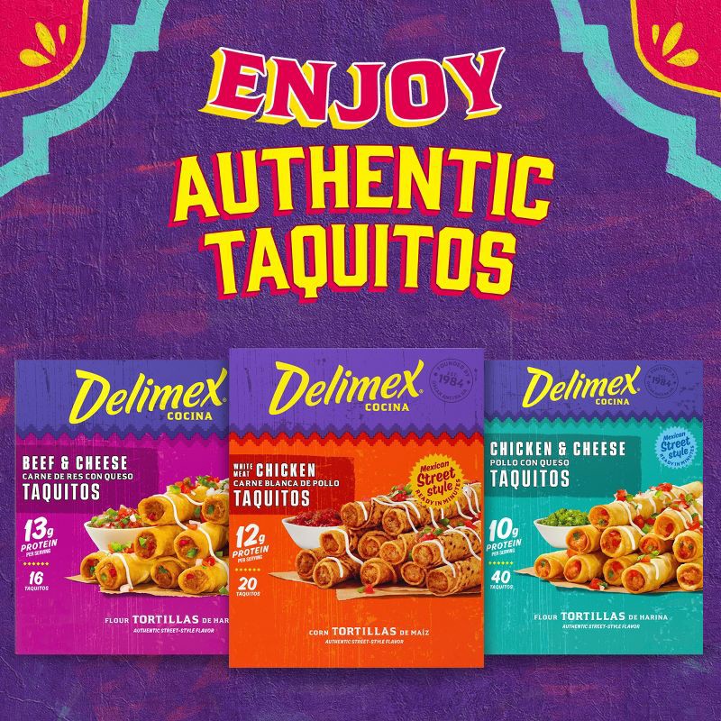 slide 8 of 10, Delimex Chicken Corn Taquitos Frozen Snacks - 1.25lb/20ct, 1.25 lb, 20 ct