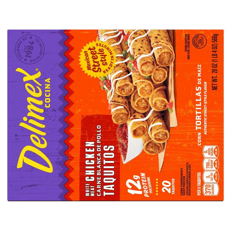 slide 9 of 11, Delimex Chicken Corn Taquitos Frozen Snacks - 1.25lb/20ct, 1.25 lb, 20 ct