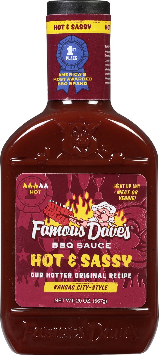 slide 10 of 14, Famous Dave's Hot & Sassy Bbq Sauce - 20 oz, 20 oz