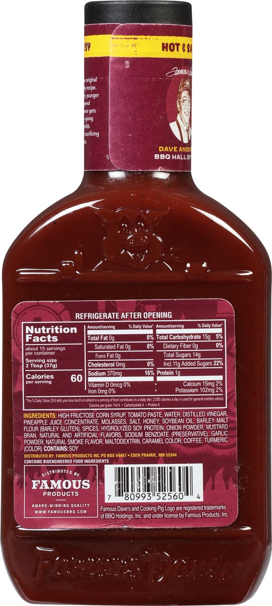 slide 3 of 14, Famous Dave's Hot & Sassy Bbq Sauce - 20 oz, 20 oz
