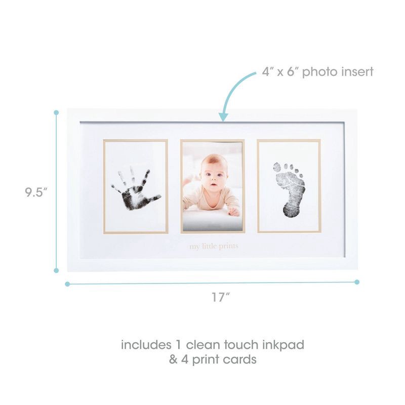 slide 11 of 11, Pearhead 4" x 6" Babyprints Photo Frame and Clean-Touch Ink Pad Kit - White, 1 ct