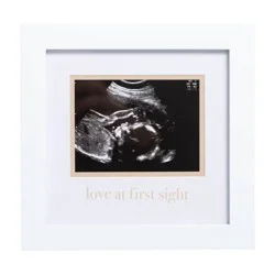 Pearhead 3" x 4" Love at First Sight Sonogram Frame: Wood, Holds 1 Photo, Square Shape, 0.75 lbs