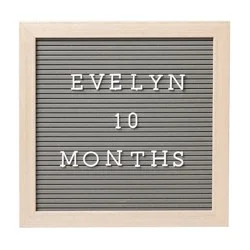 Pearhead Letterboard Set - Wood: Horizontal, Wood Material, 10" x 10", Wall Sign Panel