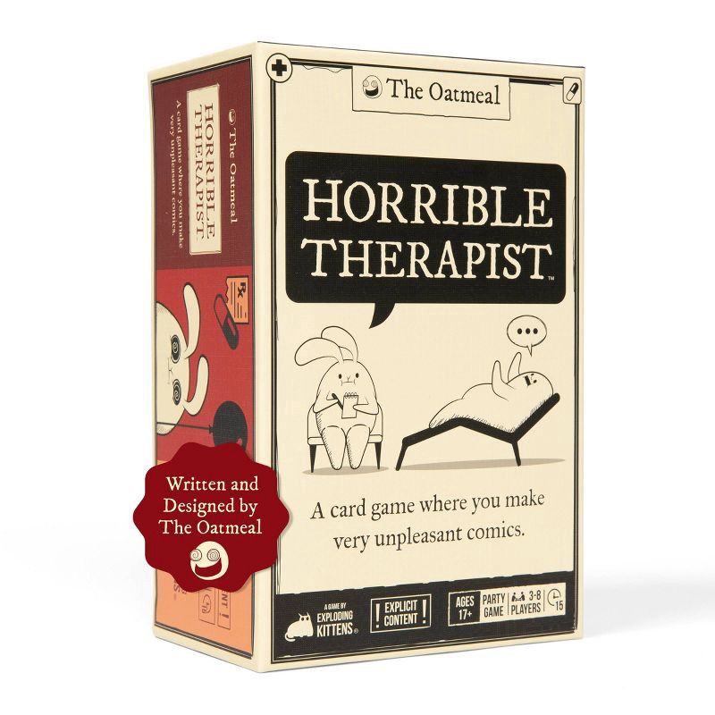 slide 1 of 9, Exploding Kittens Horrible Therapist Card Game, 1 ct