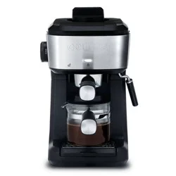 Gourmia 4 Shot Steam Espresso Maker with Frothing Wand Black/Stainless Steel Finish