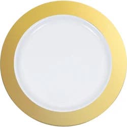 Creative Converting Gold Rim Banquet Plate, 10ct.