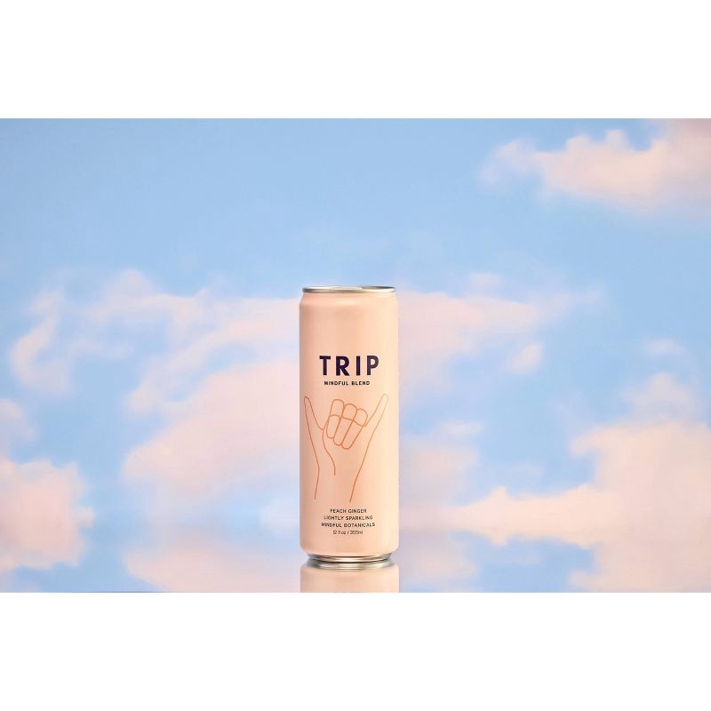 slide 6 of 9, Trip Mindful Blend Peach Ginger Lightly Sparkling Botanical - 12 fl oz Can, 12 fl oz