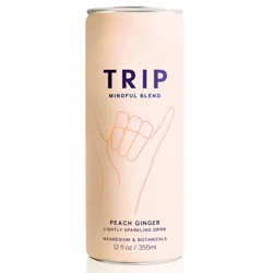 TRIP Mindful Blend Peach Ginger Magnesium Botanical Seltzer - 12 fl oz can