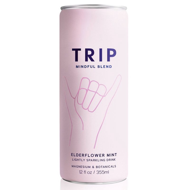 slide 1 of 8, Trip Mindful Blend Elderflower Mint Lightly Sparkling Botanical - 12 fl oz Can, 12 fl oz