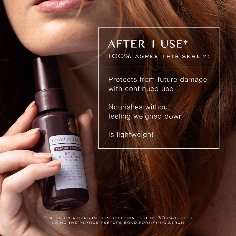 slide 14 of 19, Kristin Ess + Hair Serum for Frizz & Damaged Hair - Peptide Bond Repair with Heat Protectant - 1.7 fl oz, 1.7 fl oz
