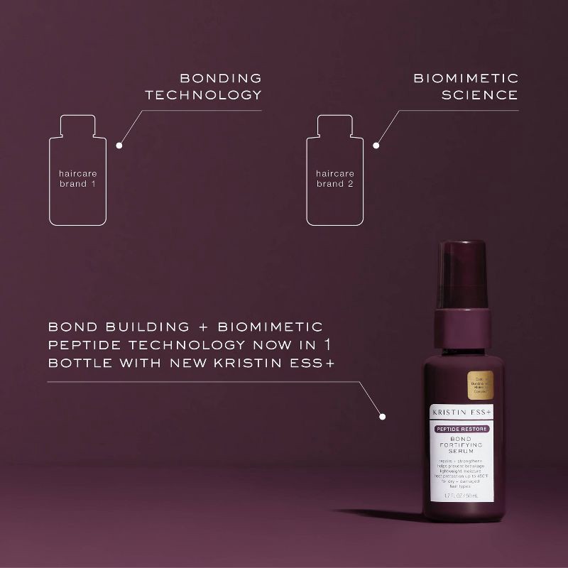 slide 5 of 19, Kristin Ess + Hair Serum for Frizz & Damaged Hair - Peptide Bond Repair with Heat Protectant - 1.7 fl oz, 1.7 fl oz