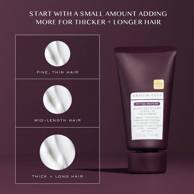 slide 12 of 19, Kristin Ess + Baobab Leave-In Conditioner - Peptide Bond Repair Hair Treatment Dry & Damaged Hair - 5 fl oz, 5 fl oz