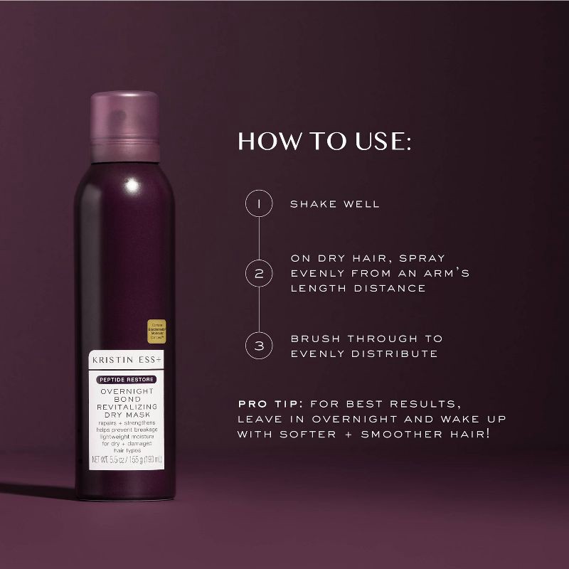 slide 9 of 18, Kristin Ess+ Baobab Dry Hair Mask - Peptide Bond Repair Treatment for Dry & Damaged Hair - 5.5 fl oz, 5.5 fl oz