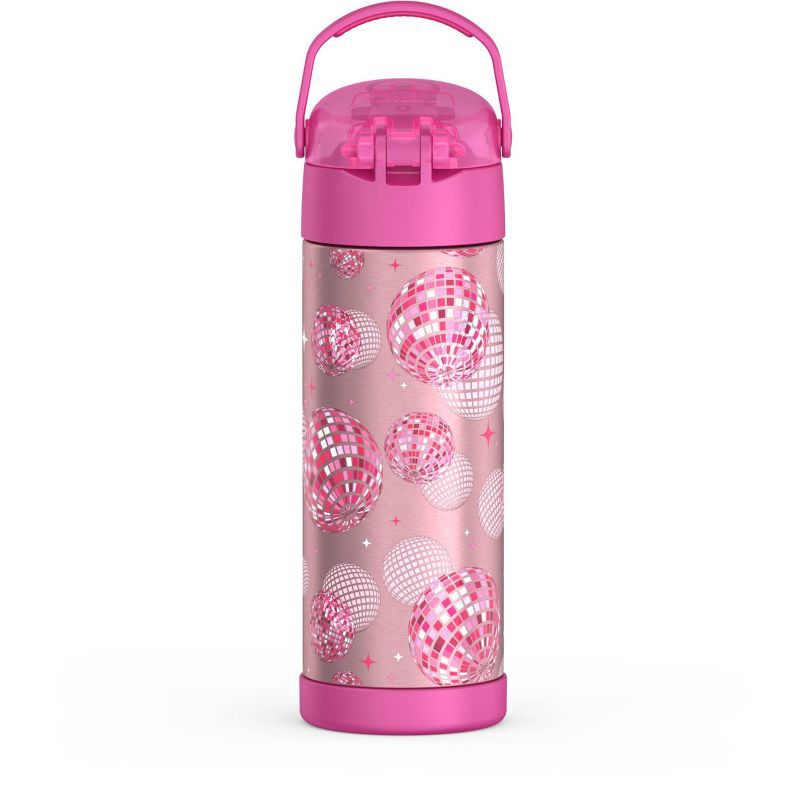 slide 5 of 10, Thermos 16oz Stainless Steel FUNtainer Water Bottle with Bail Handle - Pink Disco, 16 oz