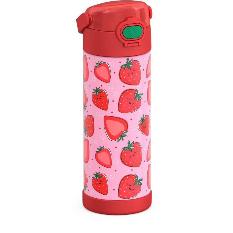 slide 4 of 8, Thermos 16oz Stainless Steel FUNtainer Water Bottle with Bail Handle - Strawberry Smiles, 16 oz