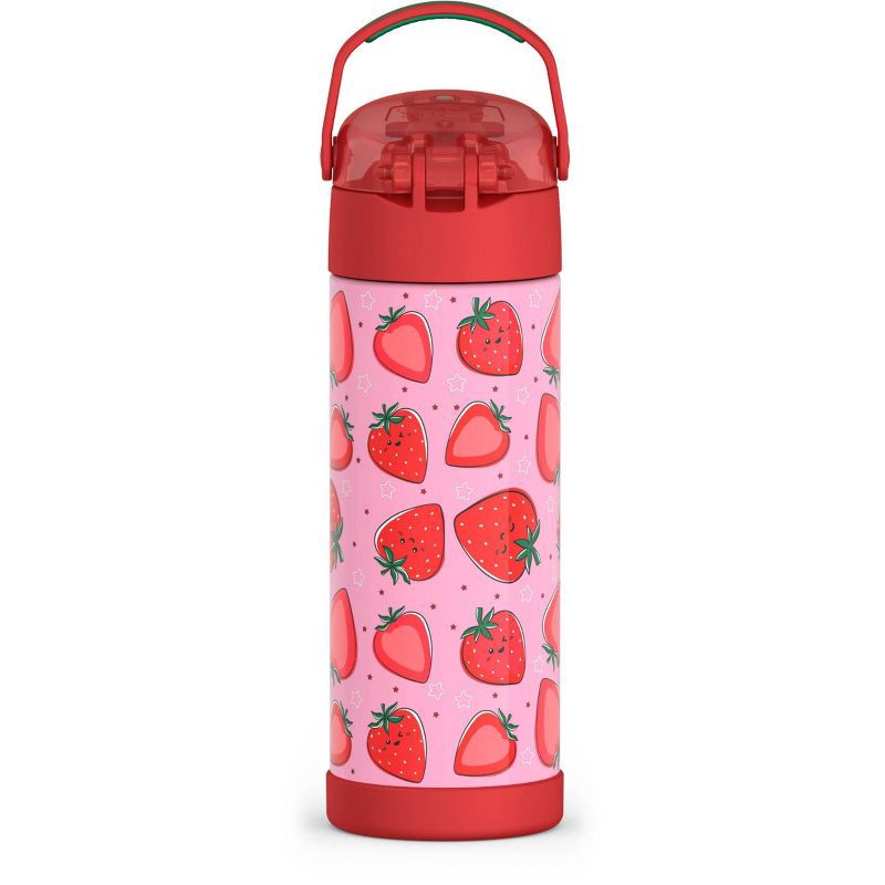 slide 8 of 8, Thermos 16oz Stainless Steel FUNtainer Water Bottle with Bail Handle - Strawberry Smiles, 16 oz