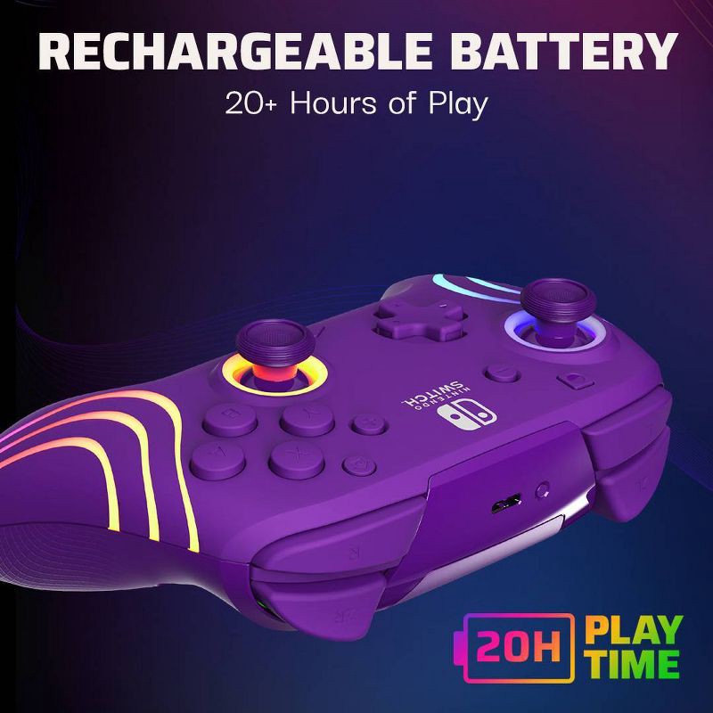 slide 4 of 15, PDP Afterglow Wave Wireless Motion Plus Nintendo Switch Controller Purple, 1 ct