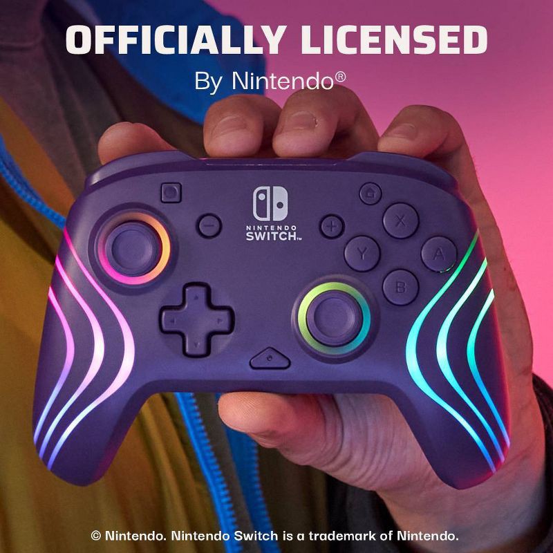 slide 5 of 15, PDP Afterglow Wave Wireless Motion Plus Nintendo Switch Controller Purple, 1 ct
