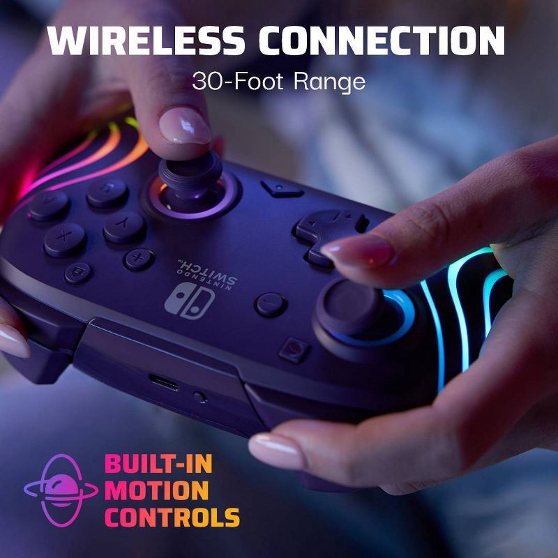 slide 6 of 15, PDP Afterglow Wave Wireless Motion Plus Nintendo Switch Controller Purple, 1 ct