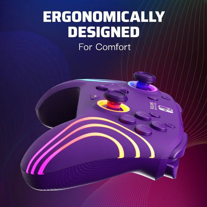 slide 7 of 15, PDP Afterglow Wave Wireless Motion Plus Nintendo Switch Controller Purple, 1 ct