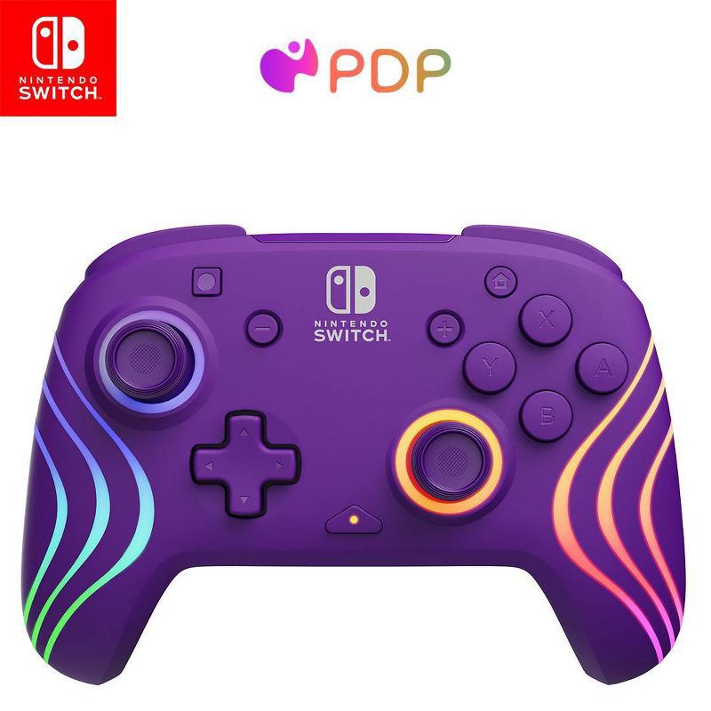 slide 1 of 15, PDP Afterglow Wave Wireless Motion Plus Nintendo Switch Controller Purple, 1 ct