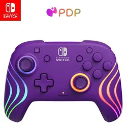 PDP Afterglow Wave Wireless Motion Plus Nintendo Switch Controller Purple: USB-C Bluetooth, Ergonomic Design